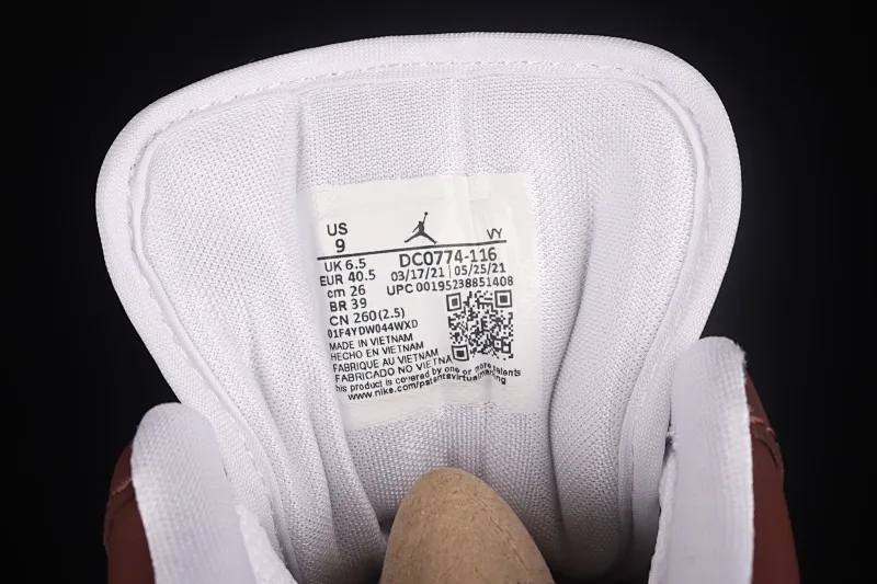 All categories Air Jordan Jordan series basketball shoes Air Jordan 1 Low G version pure original Air Jordan 1 Low AJ1 Joe 1 wine red and white low-top basketball shoes DC0774-116